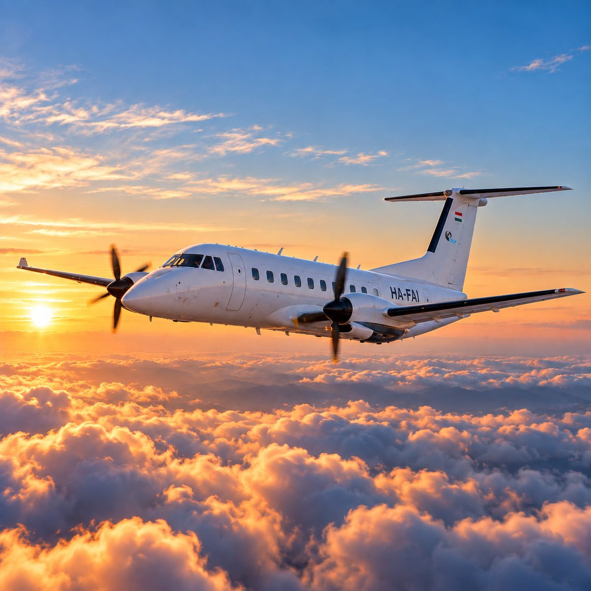 Embraer 120 ER a felhők felett